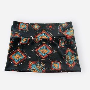 Women’s Stretchy Pencil Skirt Black Aztec Geometric Print